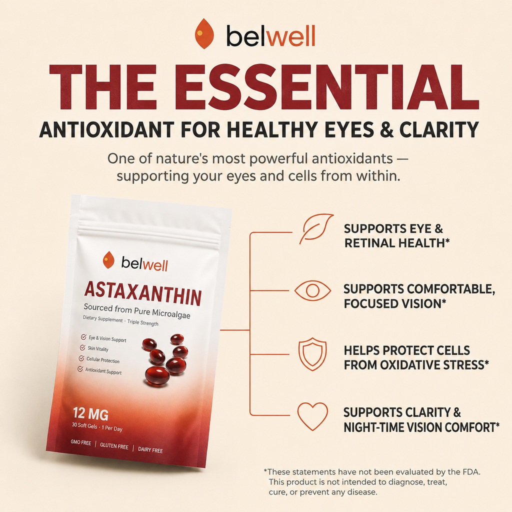 Belwell Astaxanthin 12mg – Triple Strength (30 Softgels)